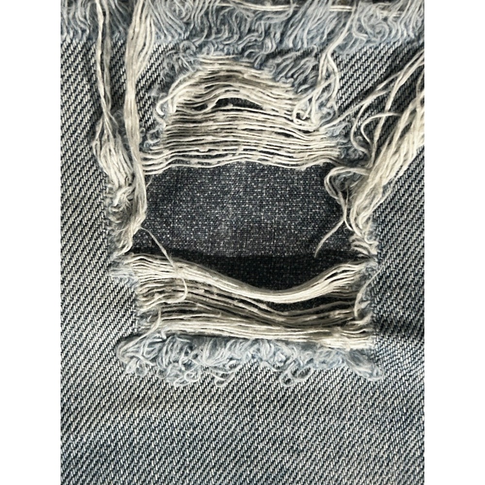 Level 99 Cut-off Jean Shorts Womens 27 Blue Denim Distressed Medium Wash Comfort - Picture 9 of 13